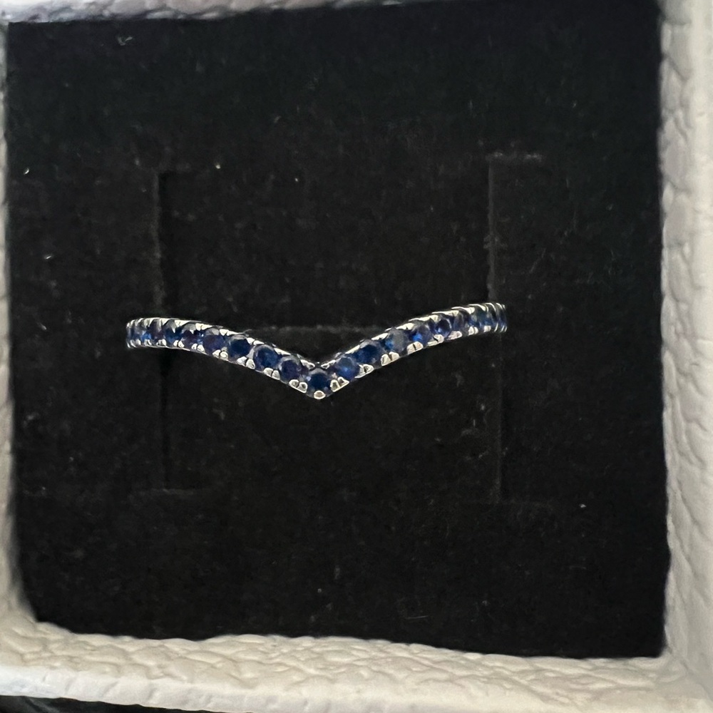 New PANDORA STERLING SILVER 925 RING , Elegant Blue and Silver Women's Ring